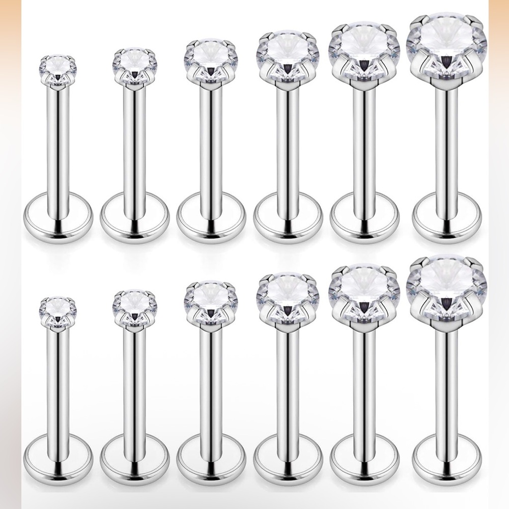316L Stainless Steel CZ Stud Earring Set | New | Unused